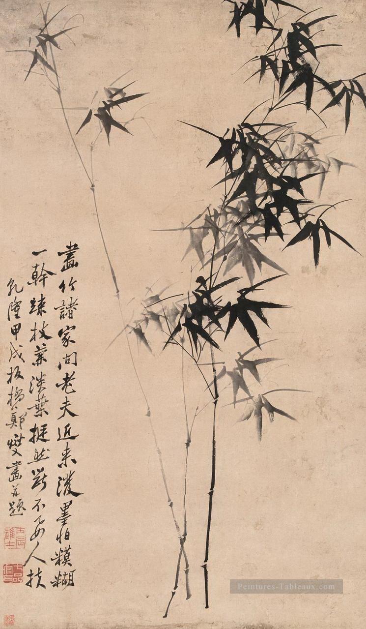 Zhen BanQiao Chinse bambou 2 ancienne Chine encre Peintures à l'huile